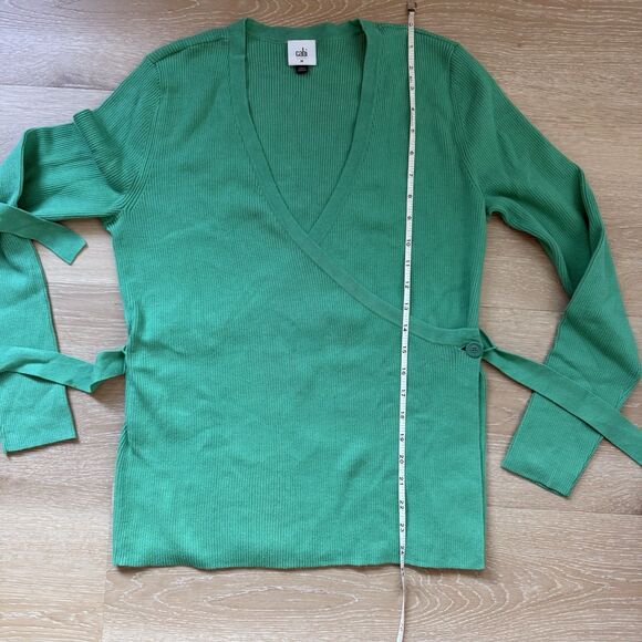 Cabi Wrap Belted Cocktail Cardigan Spearmint Green Sz M Preppy Ballerina Cottage - Picture 11 of 14